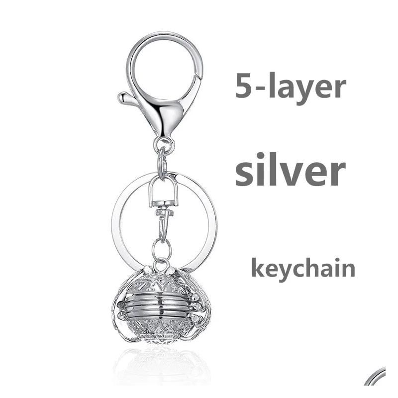 5-Layer Silver Keychain