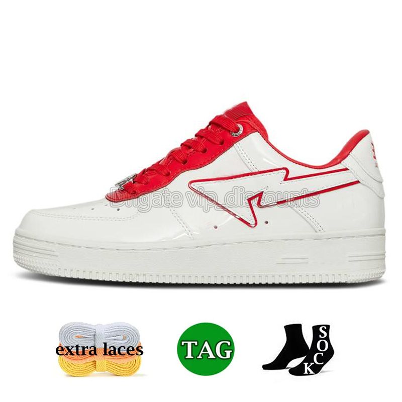 B13 Patentläder White Red 36-45