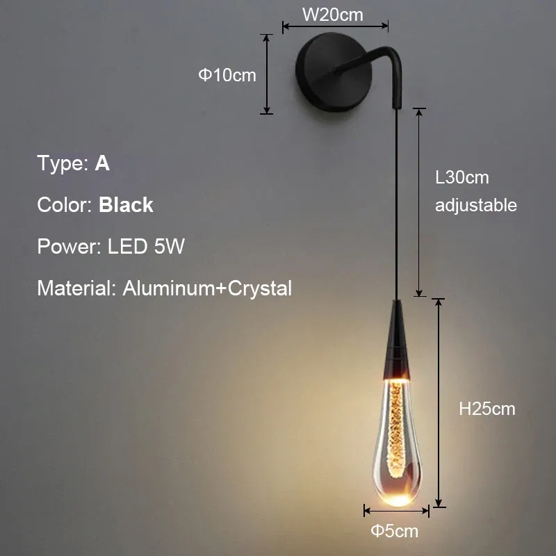 Black wall lamp Warm White (2700-3500K)