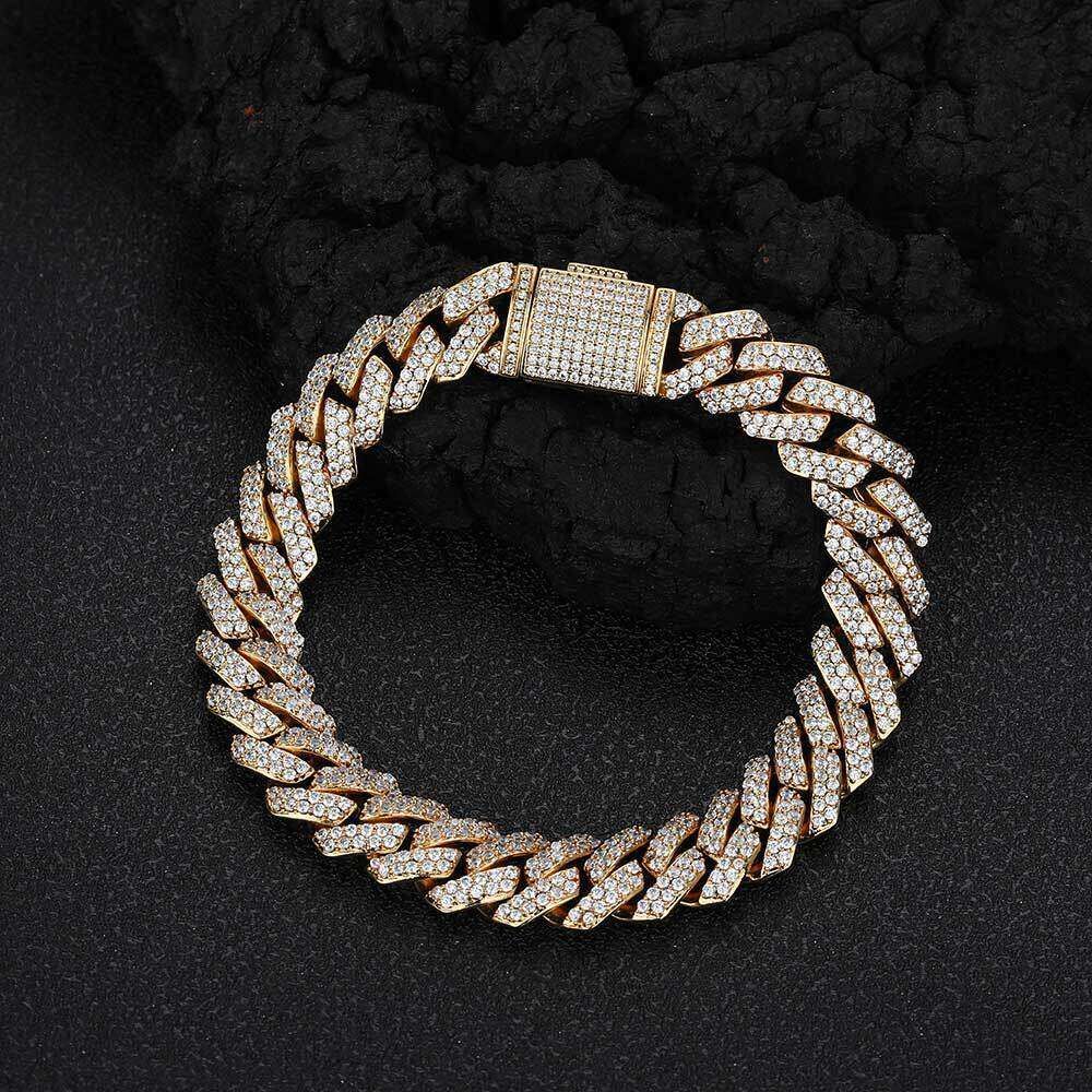 Oro (larghezza 10 mm)-Bracciale 7 pollici (l