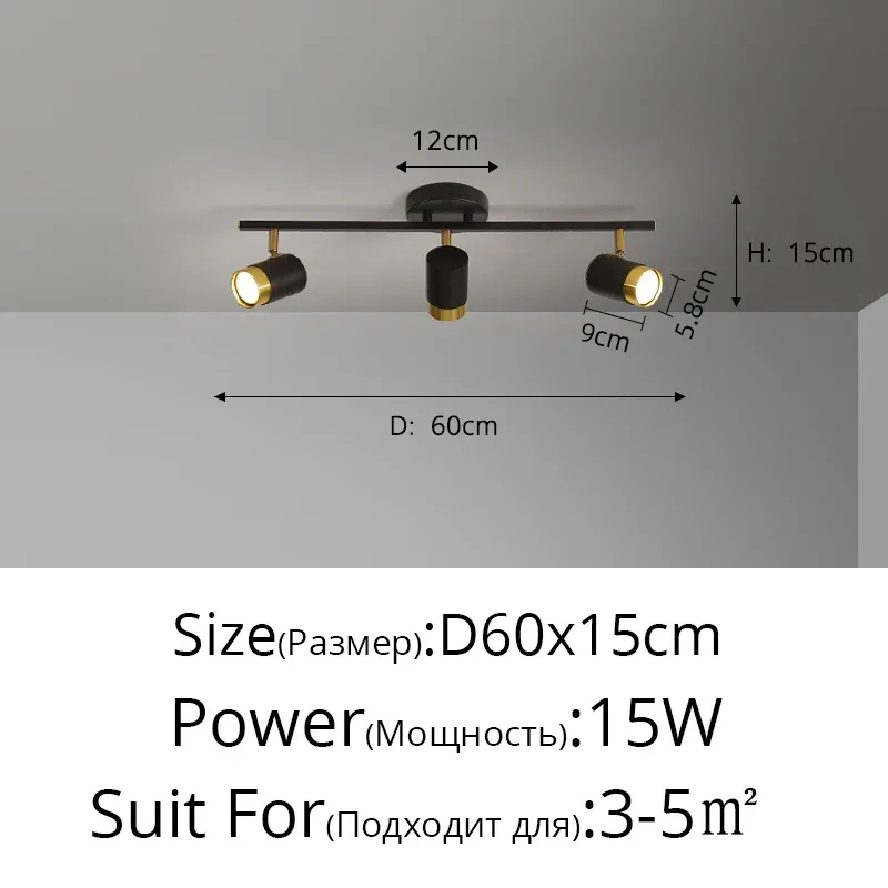 Luz Quente e Preto 3cabeças