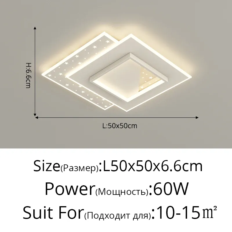 Uzaktan L50x50x6.6cm Beyaz ile Dimmabable