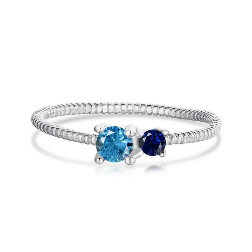 Blauw ronde zilver