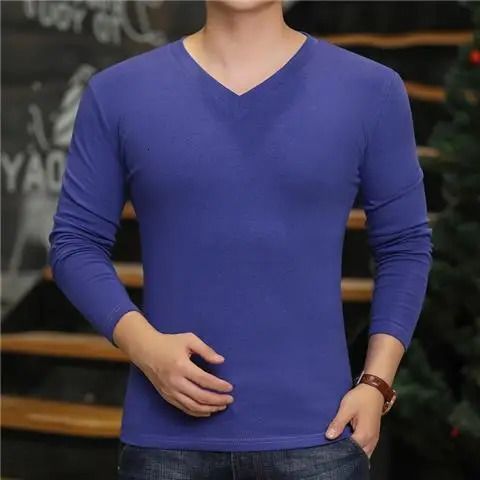 Vneck Color Blue