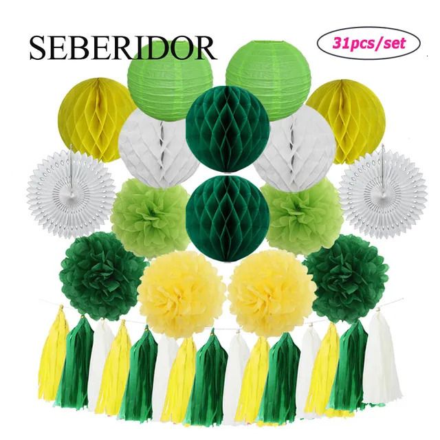 Groen Geel Set-10inch (ongeveer 25cm)-m