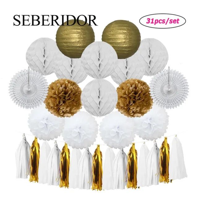 Gouden witte set-10inch (ongeveer 25 cm) -M