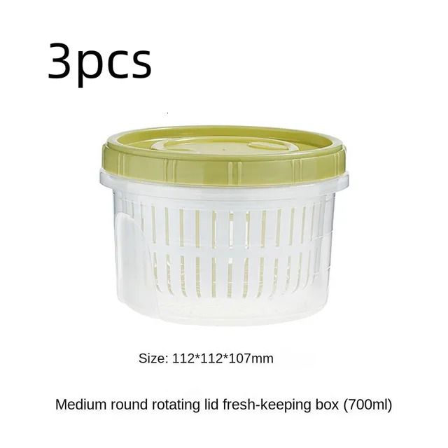 3pcs 700ml Green