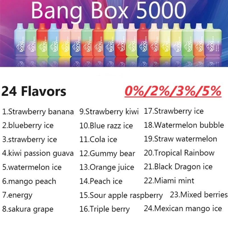 Bang Box BC5000-Remarque % et saveur