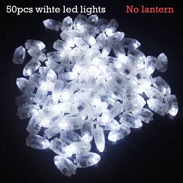 50pcs lumières blanches-taille mixte