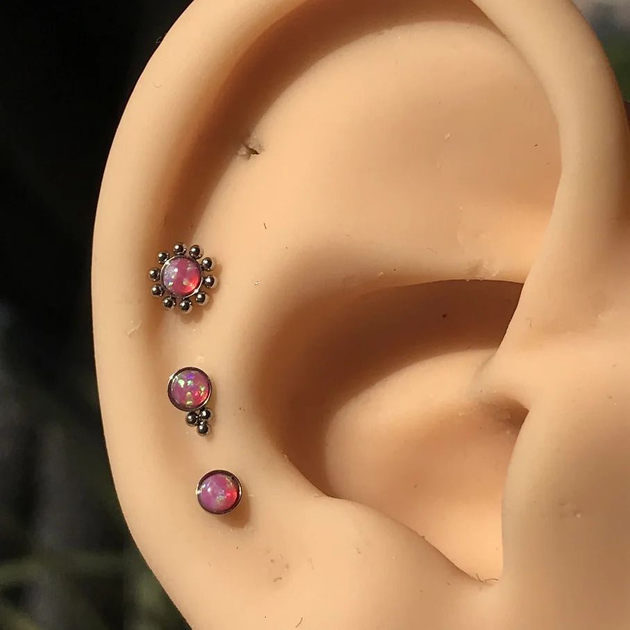 Opale Rose-1.2x8mm Argent