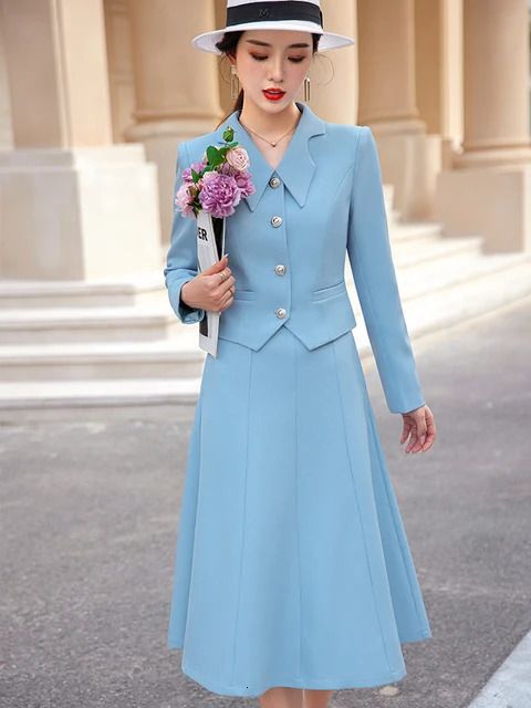 Blue Skirt Suit