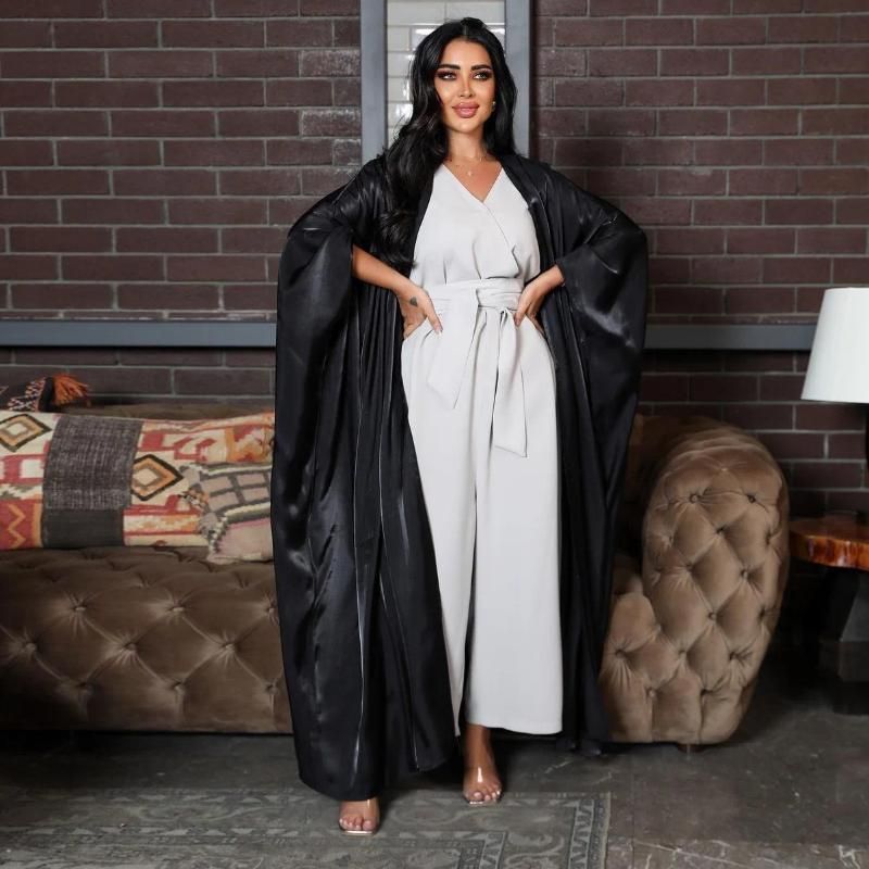 Abaya ouverte noire taille unique