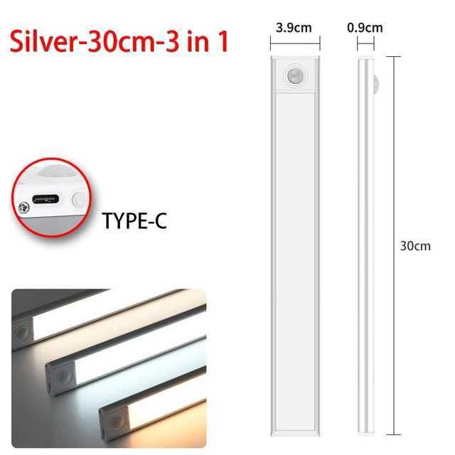 Silver-30cm-3 في قابس 1-USB