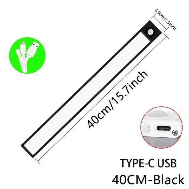 Zwart-40cm Type-c-3 kleuren in één lamp