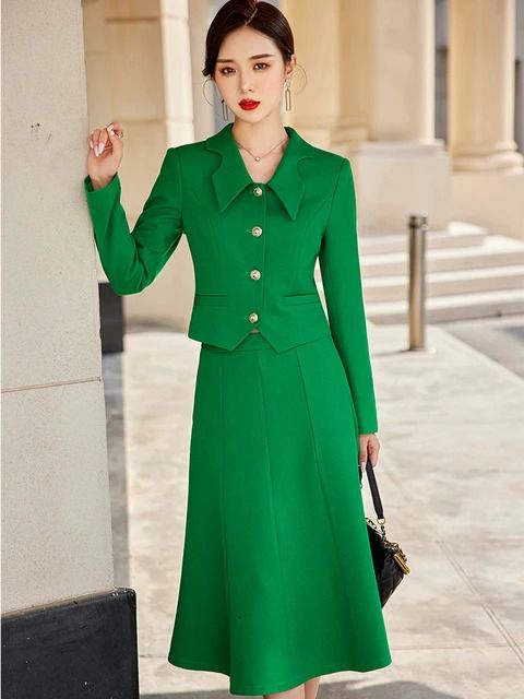 Green Skirt Suit