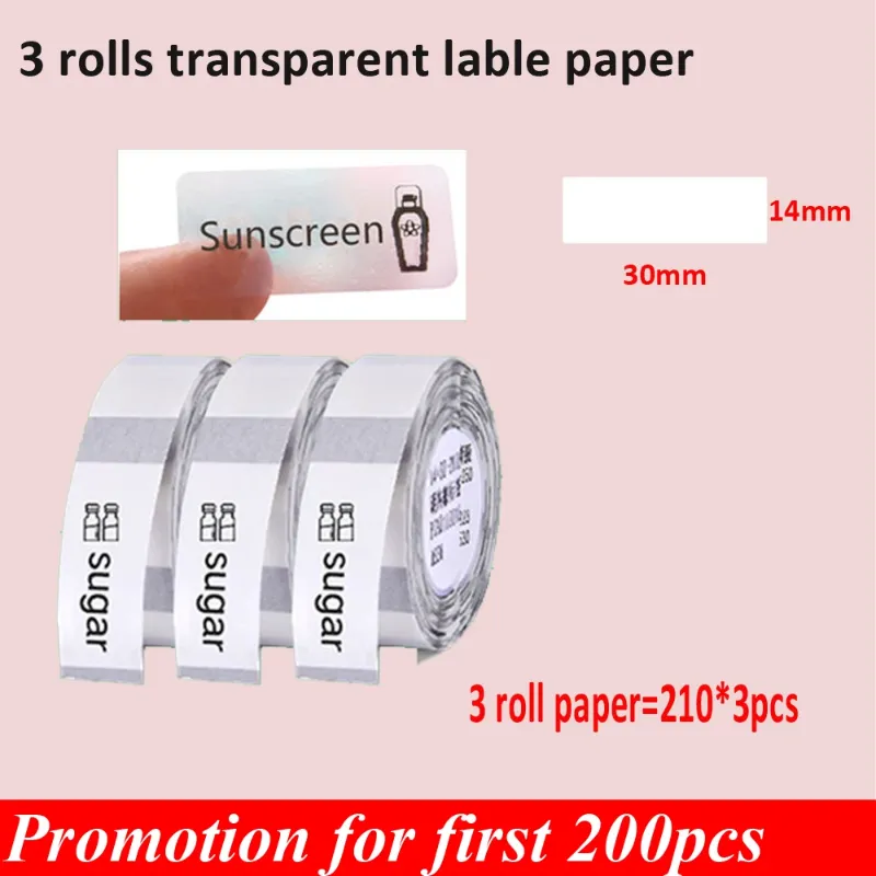 3 rolls transparent