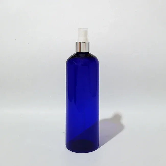 500 ml blaue Plastikflasche silber