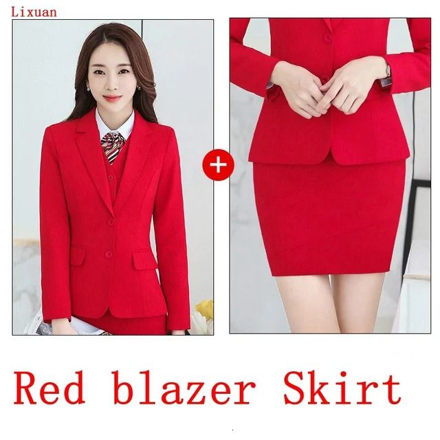 Crimson Blazer Skirt