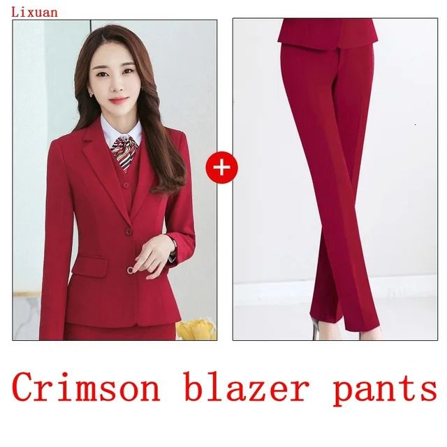 Crimson Blazer Pants
