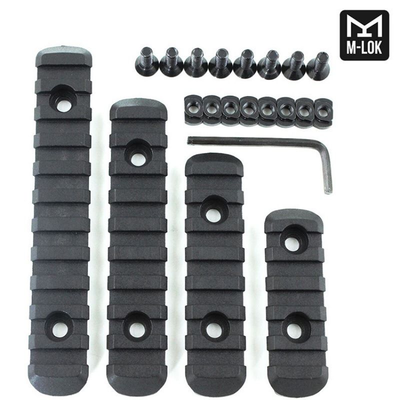 MLOK Four Section Nylon Guide Rail Black