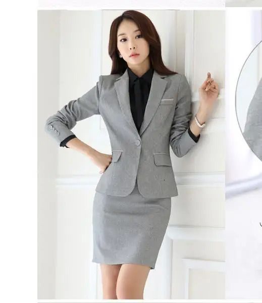 Gray Blazer Skirt