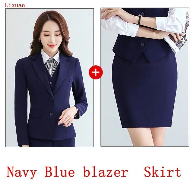 Navy Blazer Skirt