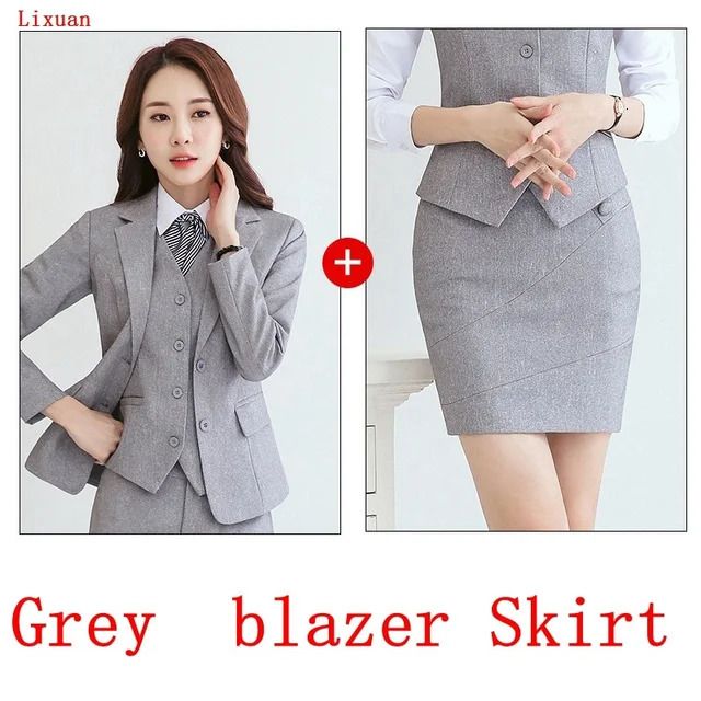 Grey Blazer Skirt