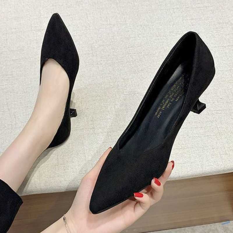 Black 5cm Cat Heel