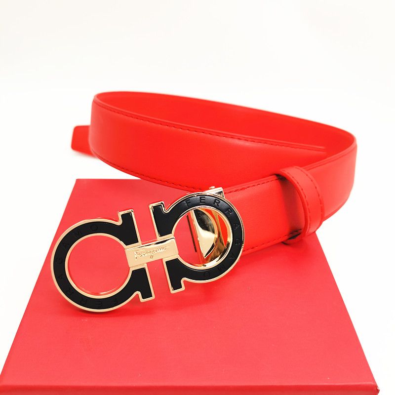 red belt + gold and black buckle