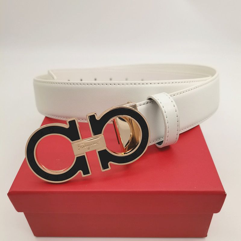white belt + gold and black buckle