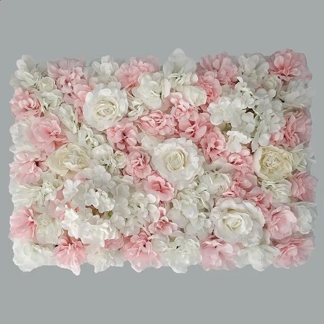 Mur de fleurs roses-60x40cm