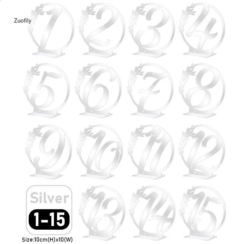 c Nummer 1–15 Silber – wie abgebildet