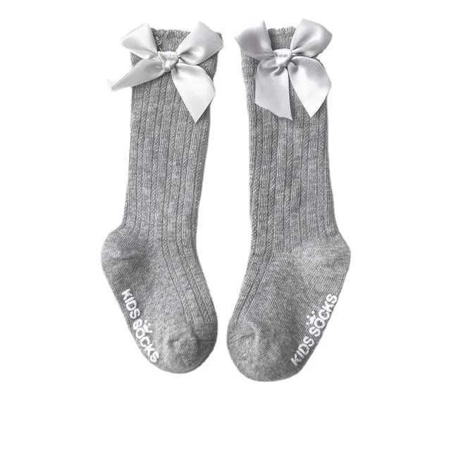 Gray Bow Socks