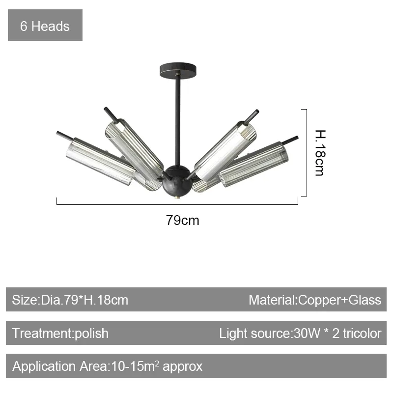 Black Color Dimmable color 6 Lamps