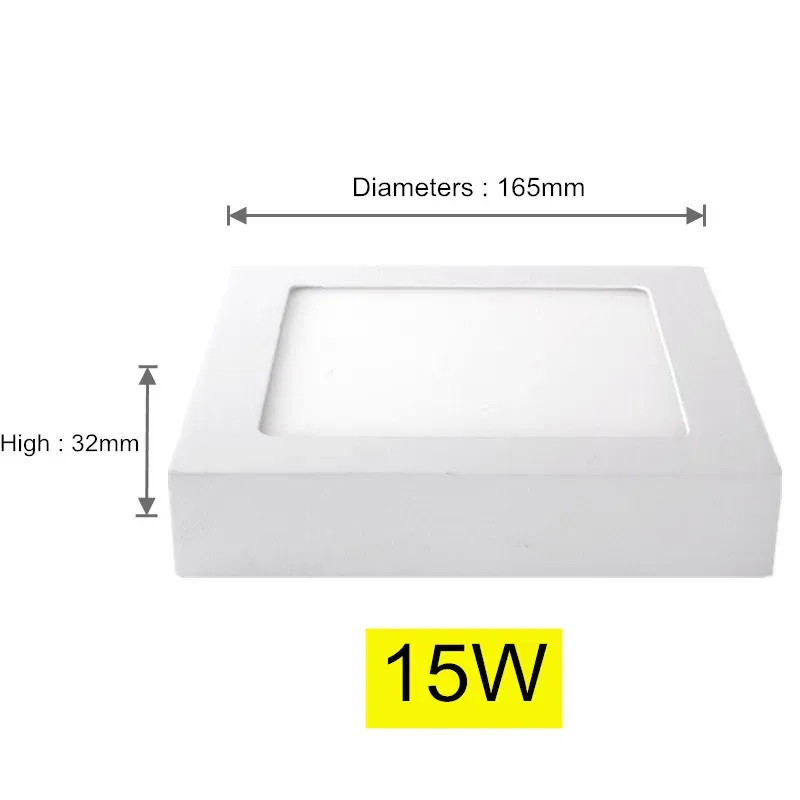 Warmweiß 3000 K, 15 W, quadratisch