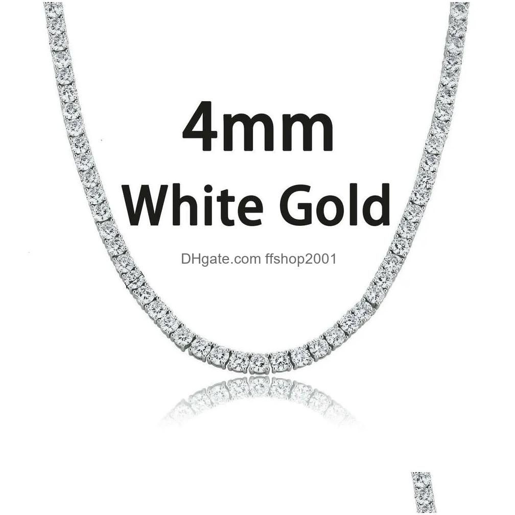 4 mm große Weißgold-16-Zoll-Halskette