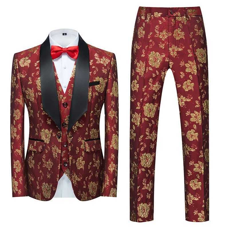 Conjunto de 3 peças dourado vermelho