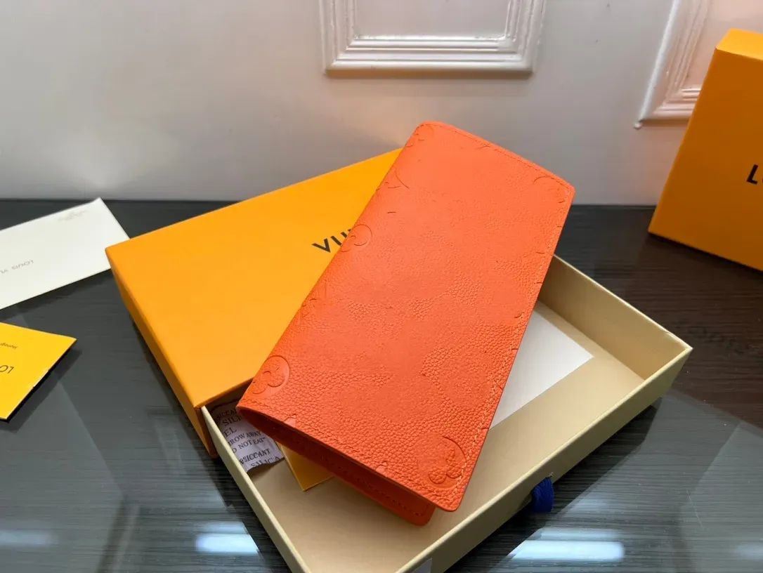Orange långa plånbok