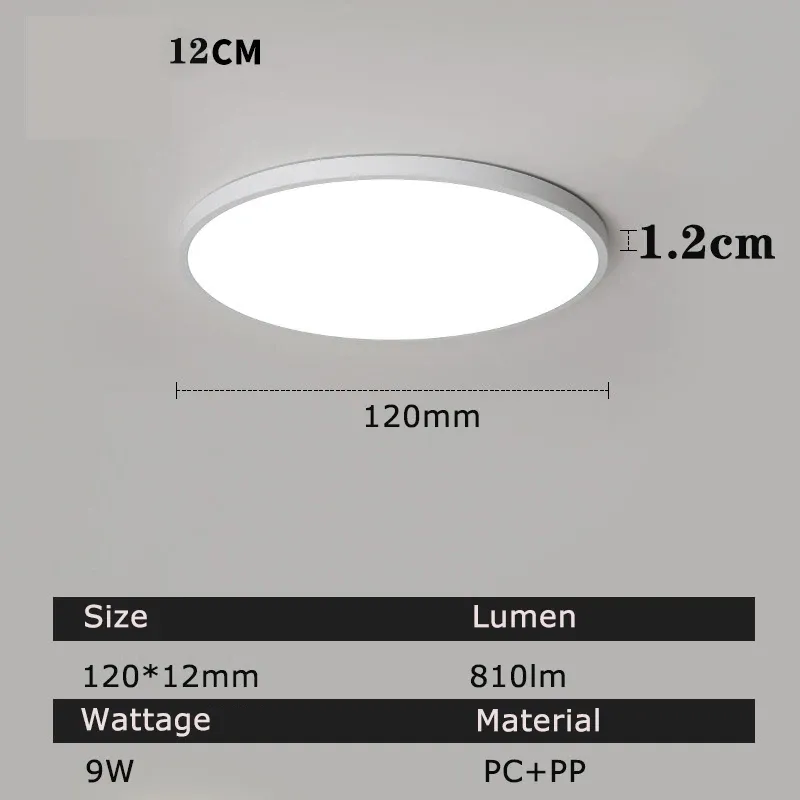 Warm White 9W 120mm