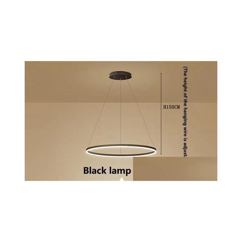 Warm Light Dia40Cm Black Lamp Body