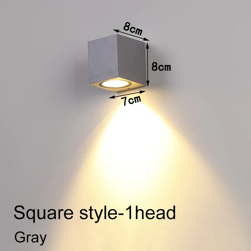 Square-Gray-1head 3W-GU10-CHARGWhite