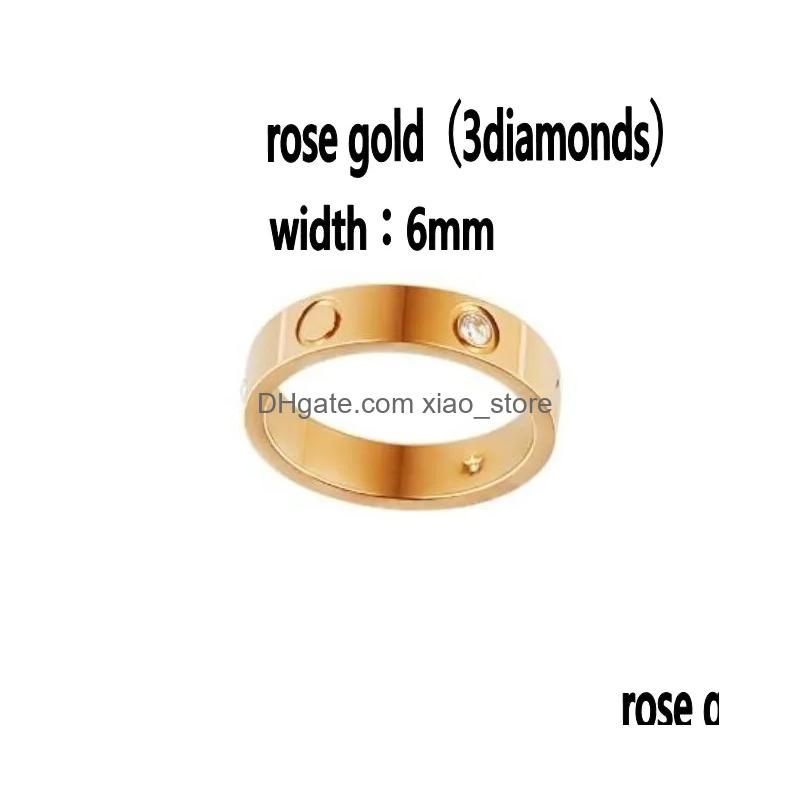 6Mm With Diamond Rose Gold Color