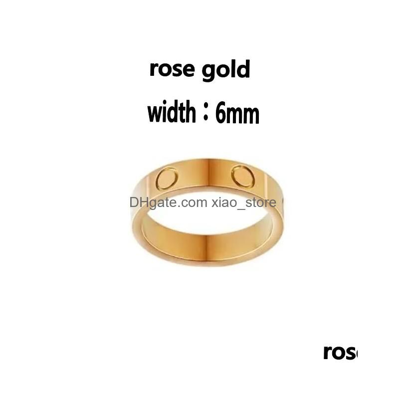 6mm No Diamond Rose Gold Color