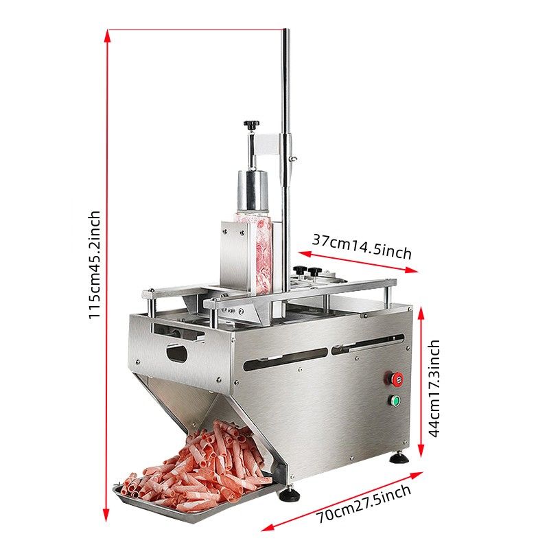 Description Picture 3 of itemHigh efficiency frozen pork belly meat slicer bacon cutter mutton hot pot beef roll cutting machine sausage cutting machine