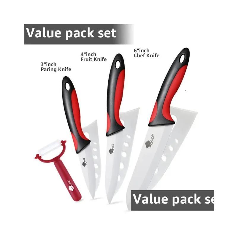 Black Red Knife Set