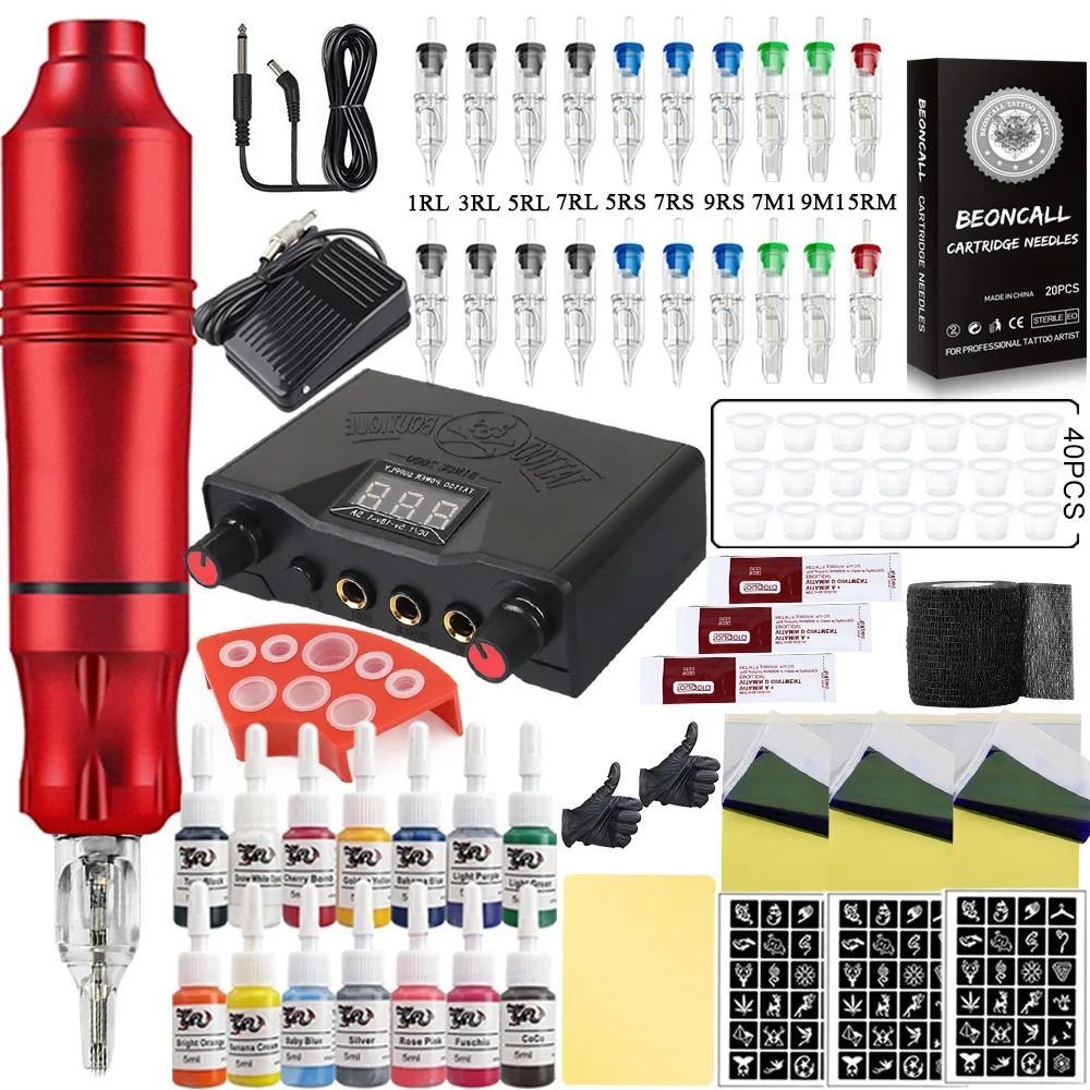 Color:Red Tattoo Kit 1