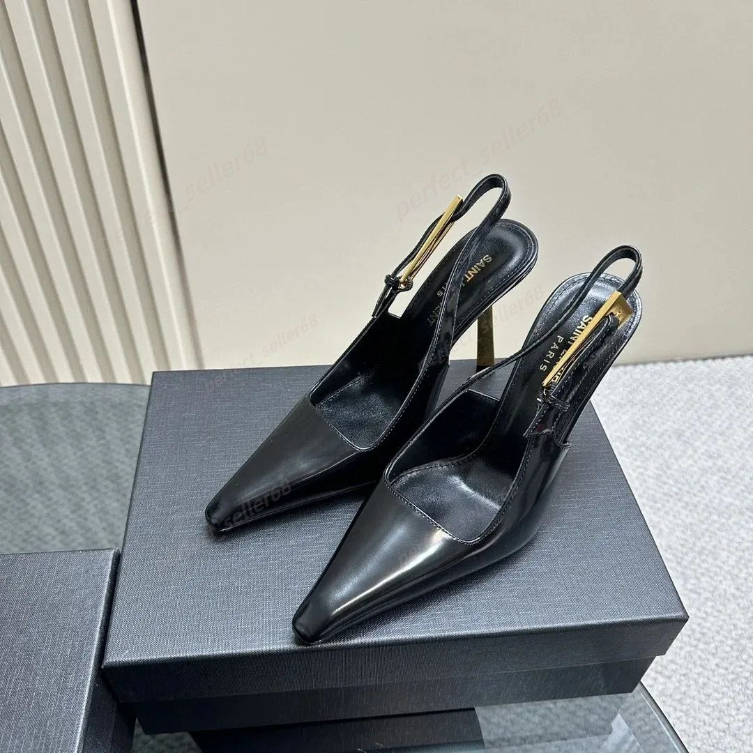 Black -gold Heel -7cm