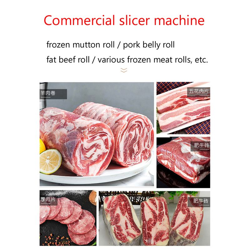 Description Picture 6 of itemHot pot frozen meat slicing machine pork lamb cow beef mutton roll slicer cutting machine