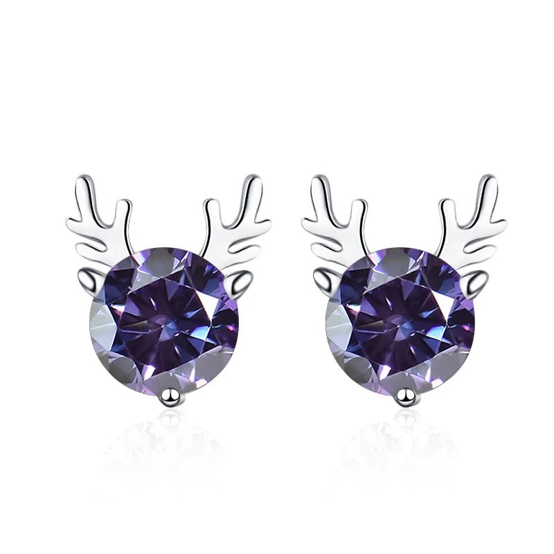 Couleur de la gemme: violetCouleur du métal: 0,5CT X 2