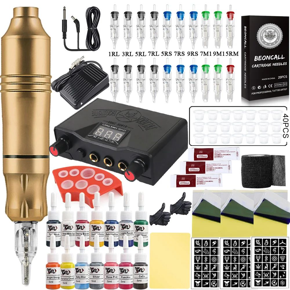 Color:Gold Tattoo Kit 1